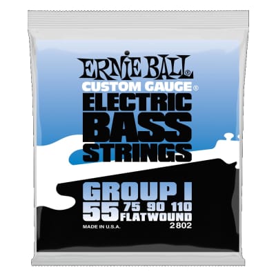 Ernie Ball Flatwound Group I Electric Bass Strings - 55-110 Gauge 2802 image 1