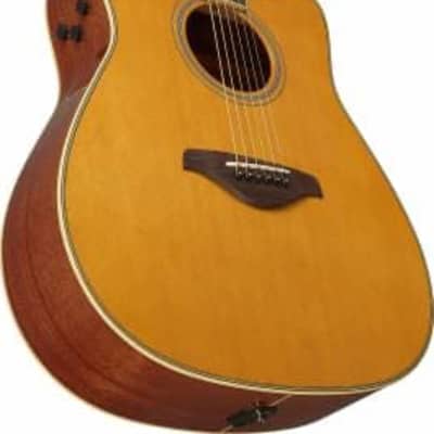 Yamaha FGC-TA VT TransAcoustic Dreadnought Acoustic Guitar Vintage Tint image 3