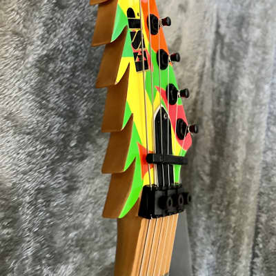ESP Custom Shop George Lynch Kamikaze IV 8-Tooth Headstock Chinese Character Inlays 1990's Scalloped image 8