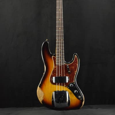 Mint Fender 1961 Jazz Bass Heavy Relic 3-Color Sunburst 3A Rosewood Fingerboard image 2