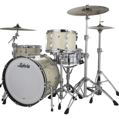 Ludwig Pre-Order Legacy Mahogany Vintage White Marine Downbeat 14x20_8x12_14x14 Drums Shell Pack Special Order AuthorizedDealer image 2