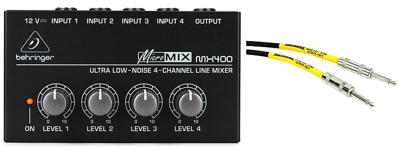 Behringer Micromix MX400 Line Mixer  Bundle with Pro Co EG-15 Excellines Straight to Straight Instrument Cable - 15 foot image 1