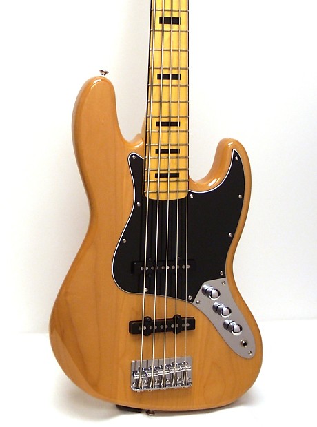 Fender Squier Vintage Modified Jazz Bass V '70s 5-String Electric Bass -  Natural