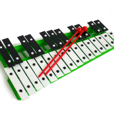 ProKussion Green 27 Key Chromatic Glockenspiel Xylophone with Free Beaters - Green image 1