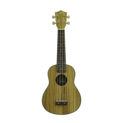 J&D Guitars Soprano Ukulele - Zebra Wood Top & Body by CNZ Audio for sale