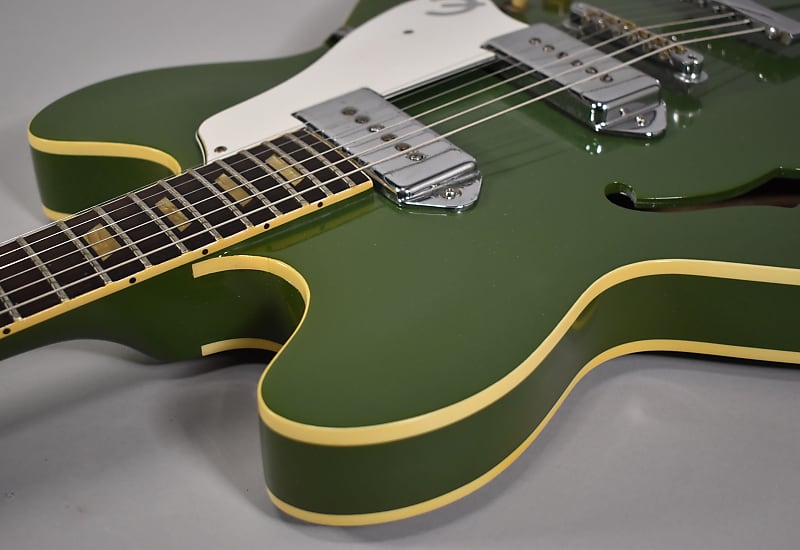 1966 Epiphone Casino Olive Drab Hollowbody Refin w/Bag image 9