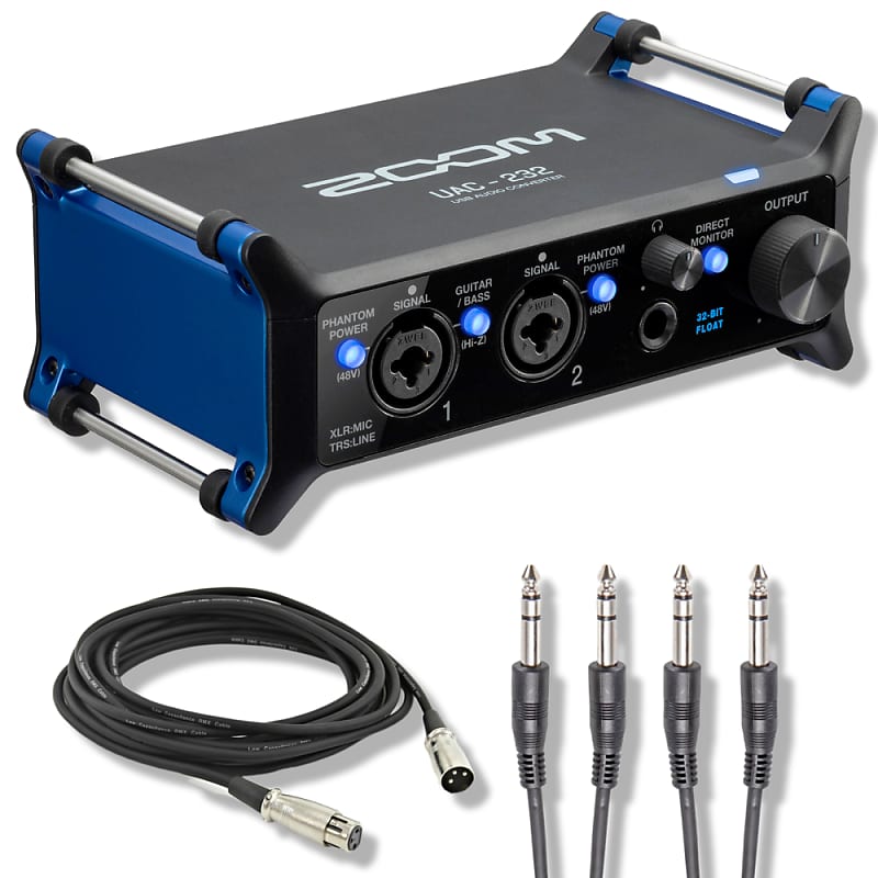 Zoom UAC-232 USB 2.0 Audio Interface with XLR Cable, 2x 1/4