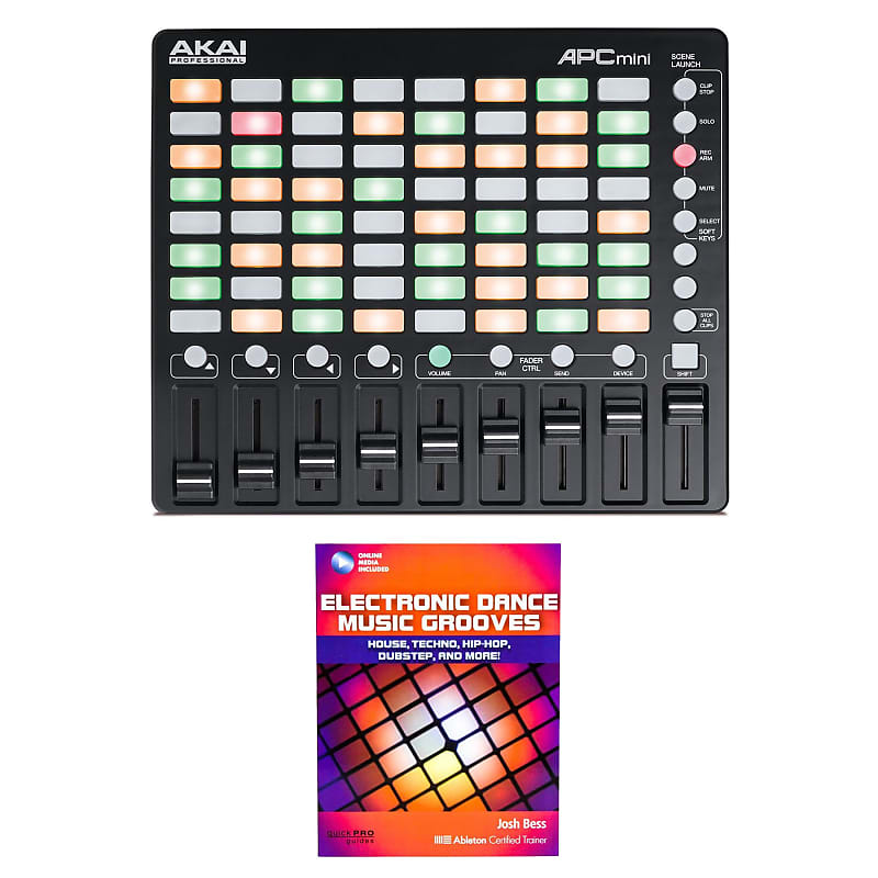 Akai APC Mini Grid Pad Controller w/ Electronic Dance Grooves Bundle