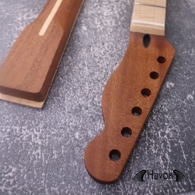 Mahogany T Style Neck, Flame Maple Board, Stainless Steel Frets, T-Type Guitar, 22 Medium Jumbo Jescar Frets, T-Style Vintage Guitar Part And Replacement image 5