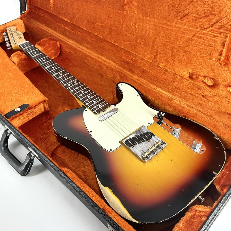 2014 Fender Custom Shop ’63 Telecaster Heavy Relic – 3 Tone Sunburst image 1