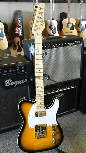 Jay Turser JT Custom Deluxe Telecaster Electric Guitar Flamed top Gold Hardware