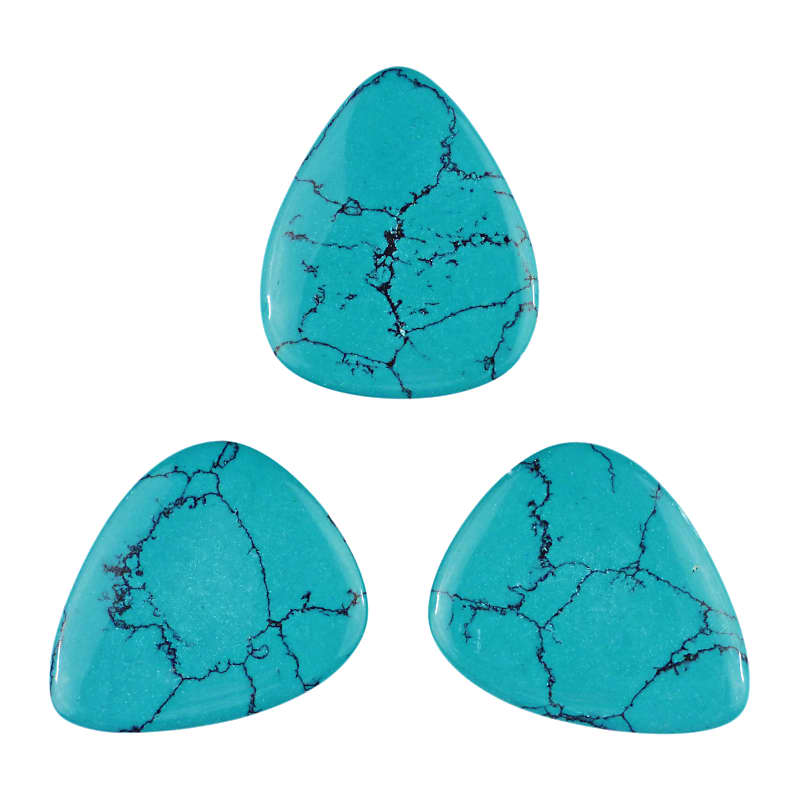 Turquoise Gemstone Guitar Or Bass Pick - Specialty Handmade Stone Exotic Plectrum - 3 Pack New image 1