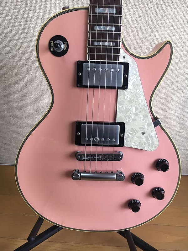 Burny PLC-45 Les Paul Pink Electric Guitar W/Gig Bag Used