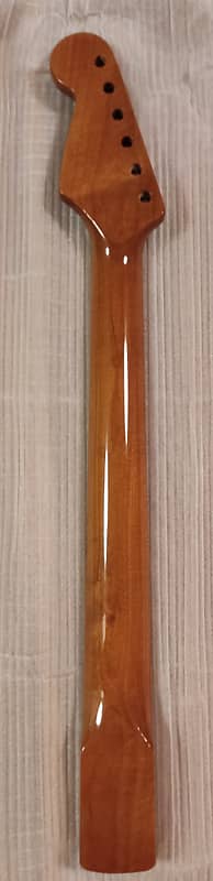 Anonymous 22 frets torrefied / baked / roasted maple guitar neck and fingerboard (strat neck pocket) image 1