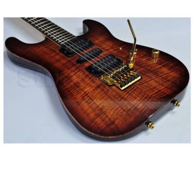 Schecter CET Koa Top USA Custom Shop Electric Guitar Tobacco Burst image 16