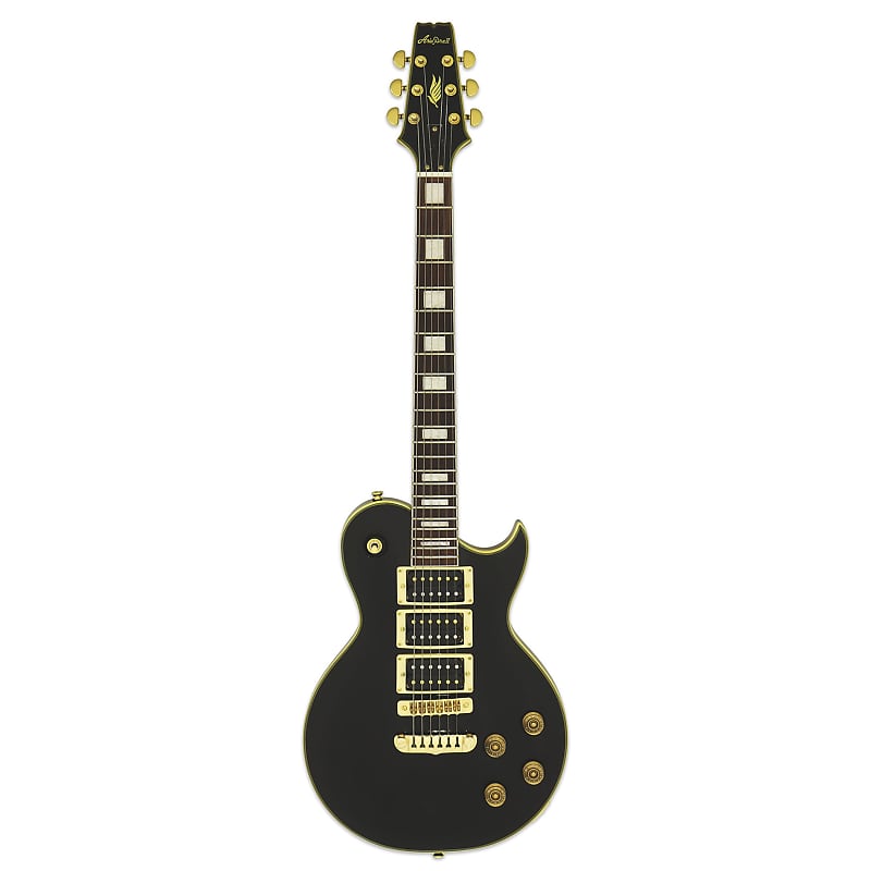 Aria Pro II Electric Guitar Tribute Aged Black image 1