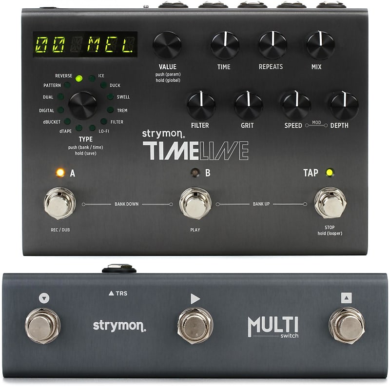 Strymon TimeLine Multidimensional Delay Pedal and Footswitch Reverb