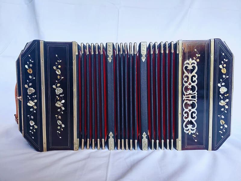 Alfred Arnold Bandoneon Zinc Plates 1920's - Full pearlescent