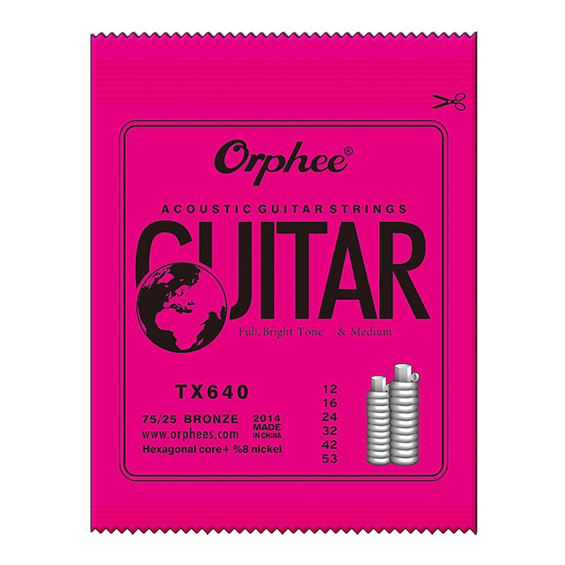 1 SET Orphee TX 640 acoustic guitar String Hexagonal core 8