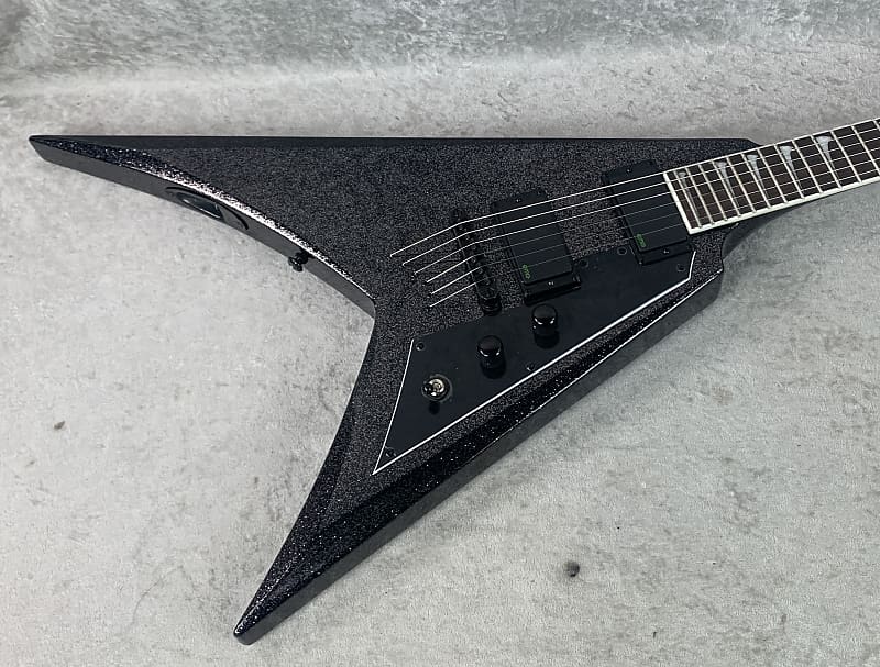 ESP LTD KH-V Kirk Hammett Signature Electric Guitar in Black Sparkle - Excellent image 1