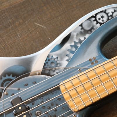 Sandberg California II Passive 4-String Bass Blue Industrial Design + OGB image 9