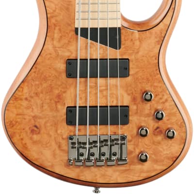 MTD Kingston Z5MP Electric Bass,  5-String, Satin Natural Burled Maple image 2