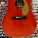 Fender PM-1E Limited Fiesta Red Acoustic Electric Solid Guitar w/Case - SAMPLE