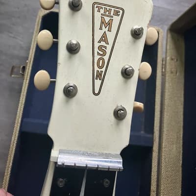 Mason lap steel 1953 white with Gibson Moderne headstock style shape 1953 - White image 7