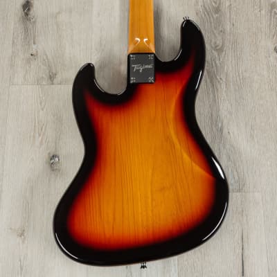 Tagima TW-73 4-String Bass, Maple Fretboard, Sunburst w/ Mint Green Pickguard image 4
