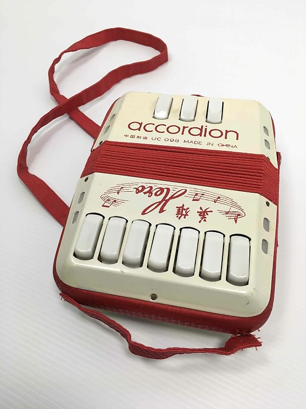 Hero Accordion Model UC 098 Red & White w/ Strap Folk Reverb