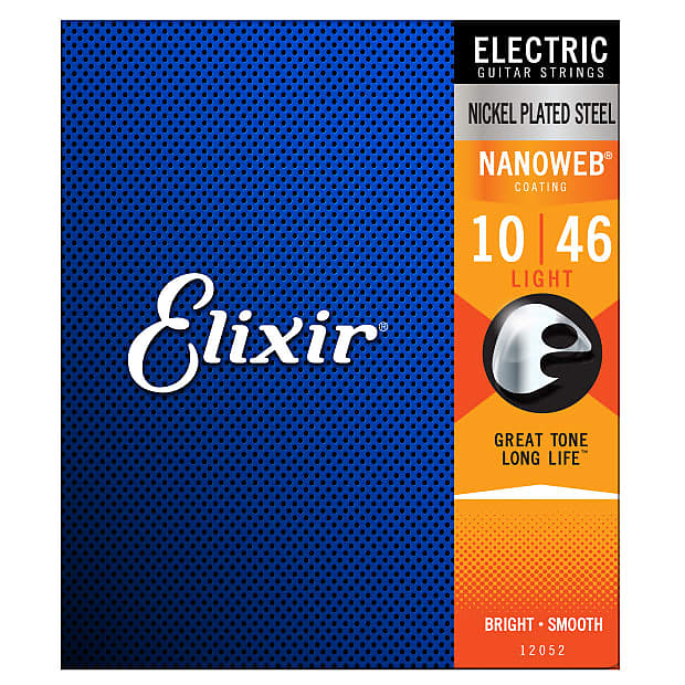 Elixir 12052 Nickel Plated Steel NANOWEB Light 10-46 image 1