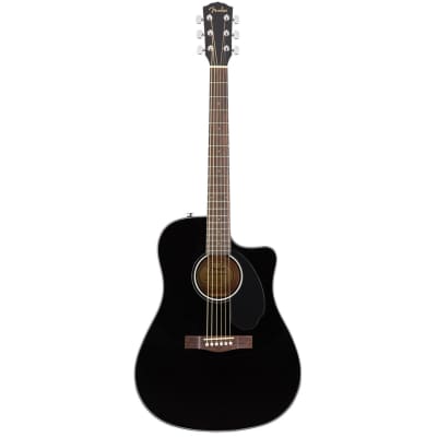 Fender CD60SCE | Dreadnought Acoustic Electric Guitar | Black image 2