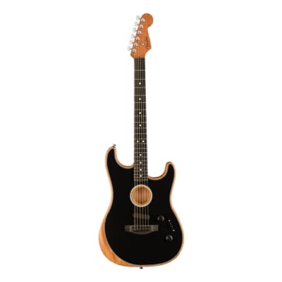 Fender American Acoustasonic Stratocaster - Black w/ Ebony FB image 2