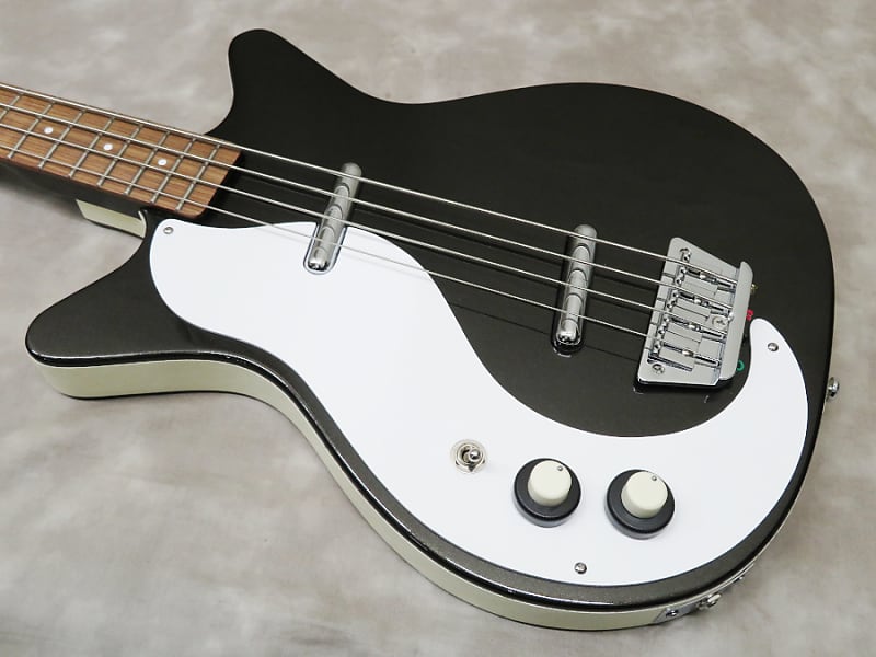 Danelectro 59DC Long Scale Bass Lefty (Black Pearl/w White pickguard) image 1