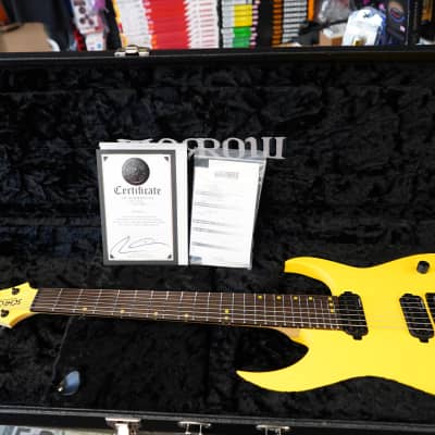 Schecter USA CUSTOM SHOP Keith Merrow KM-7 Stage Yellow Satin 7-String Electric Guitar w/ Case (2024) image 4
