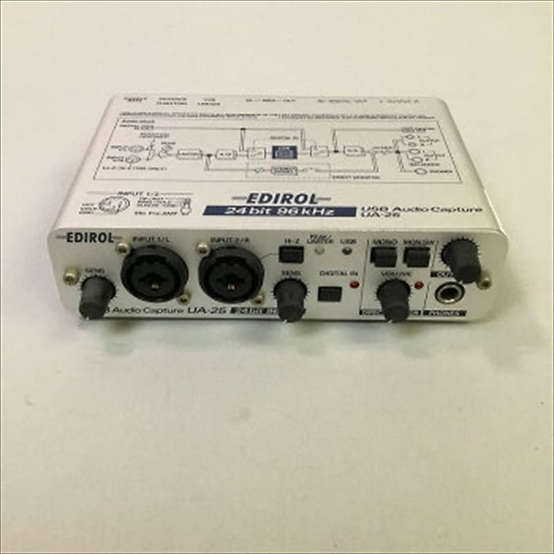 EDIROL UA25 USB Audio/MIDI Interface AUDIO CAPTURE Tested Reverb