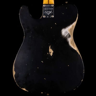 Fender Custom Shop Limited Edition 50s Vibra Telecaster Heavy Relic Maple Fingerboard Black image 5