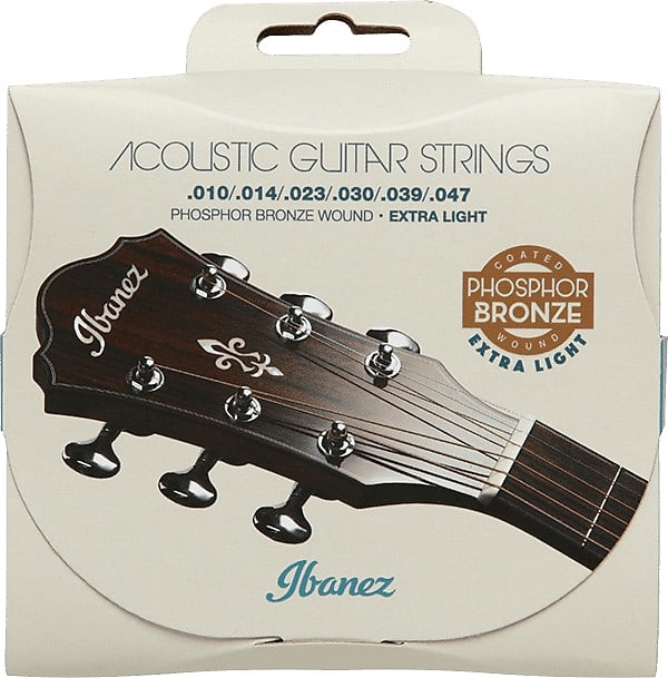 Ibanez IACSP61C - Jeu de cordes guitare acoustique - Phosphore Bronze  Coated - Extra light 10-47
