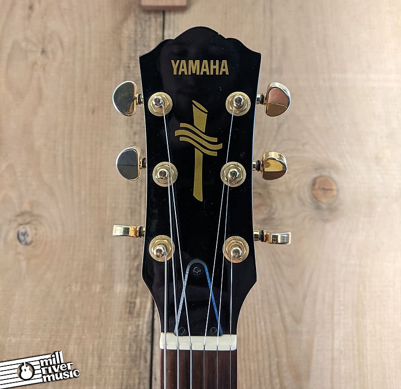 Yamaha AEX 520 Black Semi Hollow Electric Guitar Used | Reverb