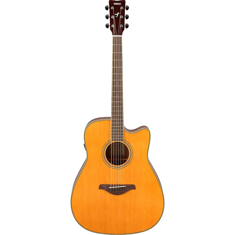 Yamaha FGC-TA VT TransAcoustic Dreadnought Acoustic Guitar Vintage Tint image 1