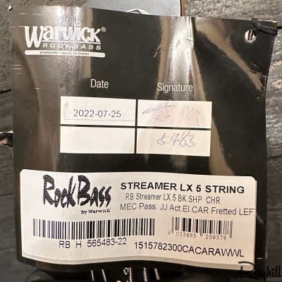 Warwick Rockbass Streamer LX Left Handed 5-String Black Electric Bass Guitar image 17