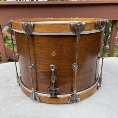 Gretsch 10X15" Parade Snare Drum 1940's - Mahogany/Maple with strap image 2