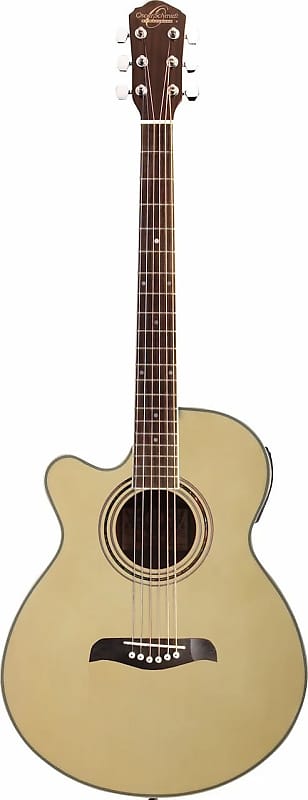 Oscar Schmidt OG10CENLH-A Folk Left-Handed Cutaway Acoustic Electric Guitar. Natural Spruce image 1