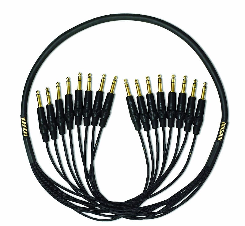 Mogami Gold 8 TRS-TRS-25 Audio Snake Cable, 8 Channel Fan-Out, Balanced 1/4" TRS Male Plugs, Gold Contacts, Straight Connectors, 25 Foot image 1