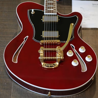 Unplayed! 2022 Kauer Guitars Super Chief Semi-Hollow Electric Guitar Wine Red w/ Bigsby + OGB image 2