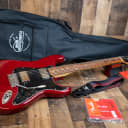 Fender FSR Mahogany Blacktop Stratocaster HH Crimson Red Transparent 2019 w/ Locking Tuners, Strap, Bag