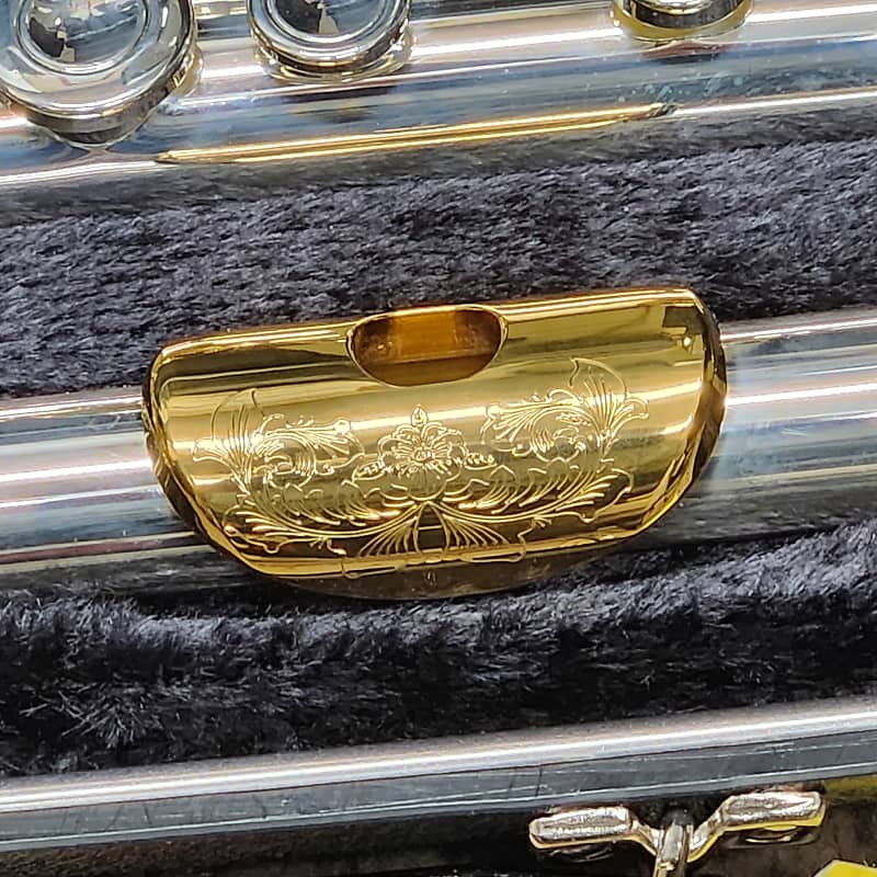 Selmer Omega MG296 flute - sterling silver, gold engraved lip | Reverb