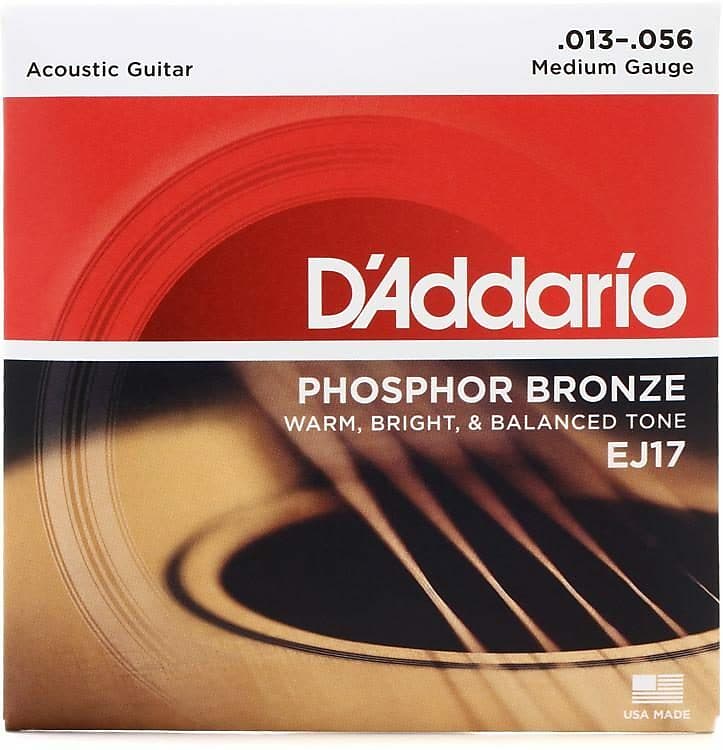 D'Addario EJ17 Phosphor Bronze Acoustic Guitar Strings: 13-56 (Medium) image 1