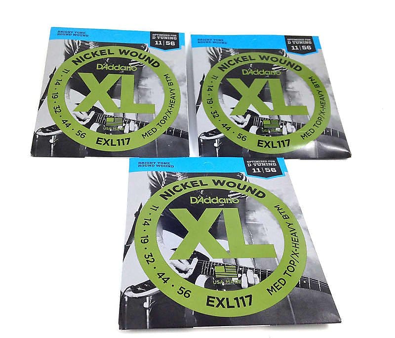 D'Addario Guitar Strings 3 Pack EXL117 Electric Drop D Tuning