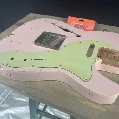 Real Life Relics Nitro 69 Thinline Tele® Telecaster® Body Double Bound Aged Shell Pink image 1